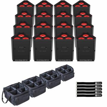 Chauvet DJ EZlink Wedge Q3BT ILS Triangular LED Wash Light 16-Pack with Bags Package