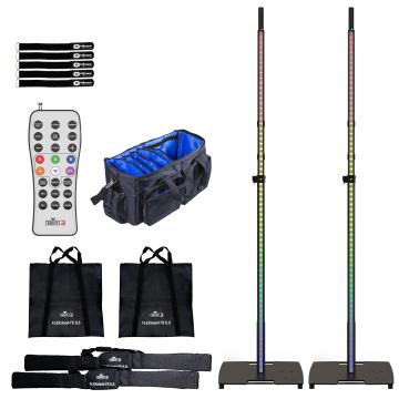 Chauvet DJ FLEXstand FX ILS Lighting Stand w/Built-in LED Strip 2-Pack with Remote & Bag Package