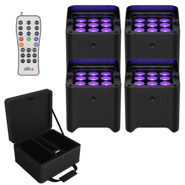Chauvet DJ Freedom Par H9 IP X4 Complete Up-Lighting Kit with (4) Freedom Par H9 IPs and Protective Carry Bag - Used