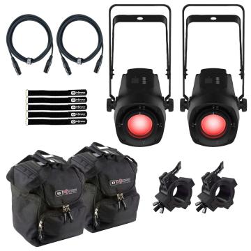 Chauvet DJ Pinspot Q1Z ILS Compact 20W Quad-Color RGBW LED Fixture 2-Pack with Case Package