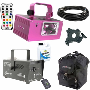 Chauvet DJ Scorpion Dual RGB FAT BEAM Aerial Effect Laser with Hurricane 700 Fog Machine & Carry Case Package