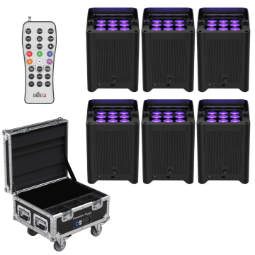 Chauvet DJ Freedom Flex H9 IP X6 Complete Up-Lighting Kit with (6) Freedom Flex H9 IPs and Case