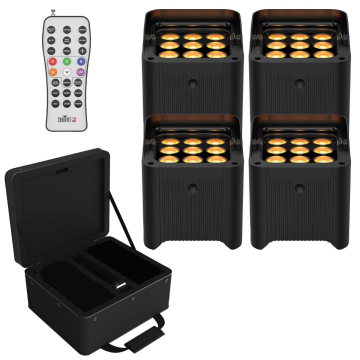 Chauvet DJ Freedom Par Q9 X4 Complete Up-Lighting Kit with (4) Freedom Par Q9s and Protective Carry Bag - Used