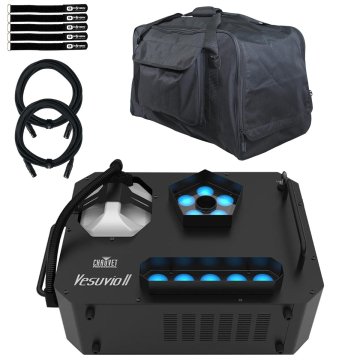 Chauvet Professional Vesuvio II LED Effect Fog Machine with Protective Transport Tote Bag Package