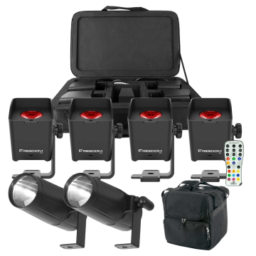 Chauvet DJ Freedom H1 Wash Light System with Pinspots & Carry Case Package