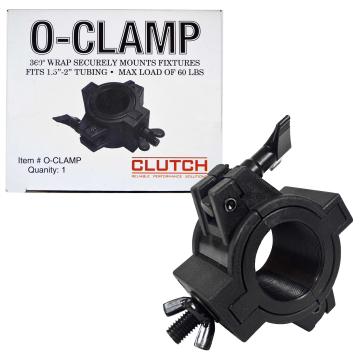 Clutch Universal O-Clamp with 360 Degree Snug-Fit Grip fits 1.5 to 2" tubing (black)