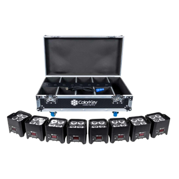 ColorKey CKW-6028-KIT MobilePar Mini HEX 4 8-pack Bundle with Charging Case