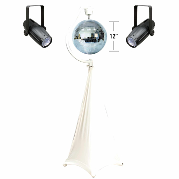 ADJ M-1212 12" Glass Mirror Ball Package with Stand, Motor, & Pinspots
