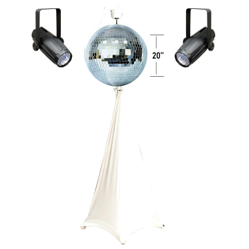 ADJ M-2020 20" Glass Mirror Ball Package with Stand, Motor, & Pinspots