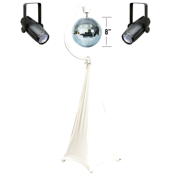 ADJ M-800 8" Glass Mirror Ball Package with Stand, Motor, Scrim and Pinspots
