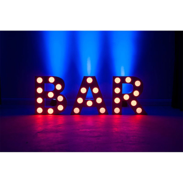Eliminator Lighting Decor Bar Mini 24 Inch Tall White BAR Letters with LED circles