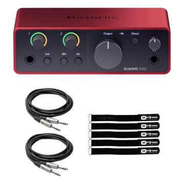 Focusrite Scarlett Solo 4th Gen USB Audio Interface with Cables Package
