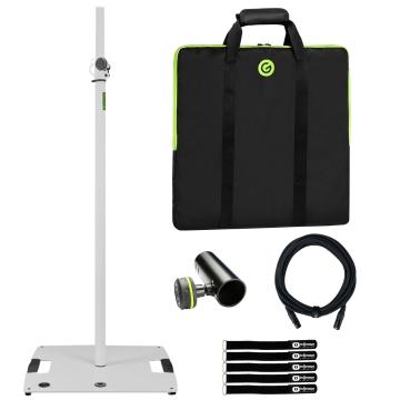 Gravity GLS431W Lighting Stand Package with Square Steel Base in White