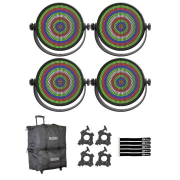 JMAZ Lighting JZ1018 HALO Q4 Strobe QUAD RGBW LED Wash Strobe and Blinder Effect Light 4-Pack with Bags Package