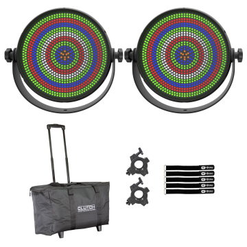 JMAZ Lighting JZ1018 HALO Q4 Strobe QUAD RGBW LED Wash Strobe and Blinder Effect Light 2-Pack with Bag Package