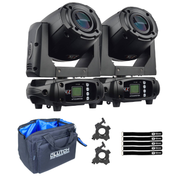 JMAZ Lighting JZ3009 Attco Spot 100 75W LED Moving Head Black Finish 2-Pack with Bag Package