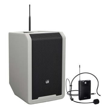 LD Systems ANNY 8 BPH B4.7 G (USA Version) Portable PA Loudspeaker with Mixer & 1x Headset Microphone - Urban Grey