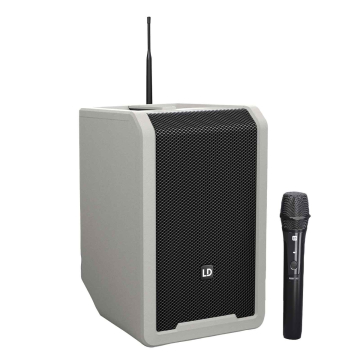 LD Systems ANNY 8 HHD B4.7 G (USA Version) Portable PA Loudspeaker with Mixer & 1x Wireless Handheld Microphone - Urban Grey