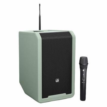 LD Systems ANNY 8 HHD B4.7 GN (USA Version) Portable PA Loudspeaker with Mixer & 1x Wireless Handheld Microphone - Adventure Green