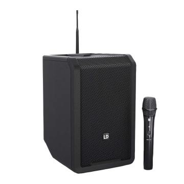 LD Systems ANNY 8 HHD B4.7 (USA Version) Portable PA Loudspeaker with Mixer & 1x Wireless Handheld Microphone - Stage Black