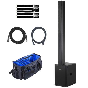 LD Systems MAUI 28 G3 Black Compact Cardioid Powered Column PA System with Transport Tote Bag Package