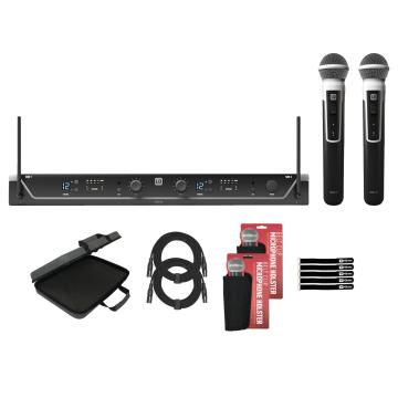 LD Systems U305.1 HHD 2 (USA Version) Dual Wireless Handheld Microphone System with Case Package