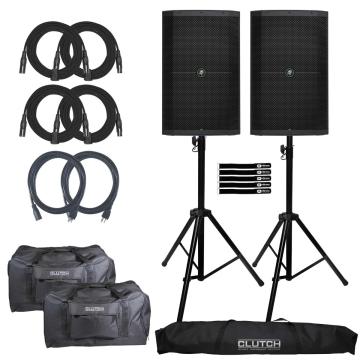 (2) Mackie THUMP215XT 15" 1400W Enhanced Powered Loudspeakers with Carry Bags Package