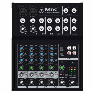 Mackie Mix8 8-Channel Compact Mixer - Open Box Mint