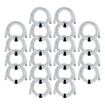 Clutch 20' White Sure-Fit XLR Female to XLR Male Microphone / Speaker Cable (20-pack)