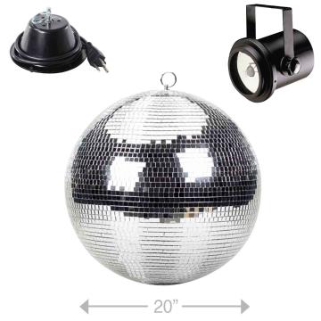 ProX MB-20 20" Polyfoam Mirror Ball with Mirror Ball Mounting Motor & 30W Pinspot Lighting Fixture Package
