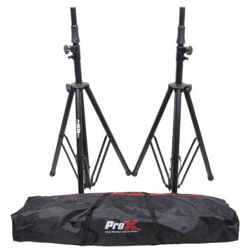 ProX T-SS82P Set of 2 Pro Air Speaker Stands in Black with Carry Bags