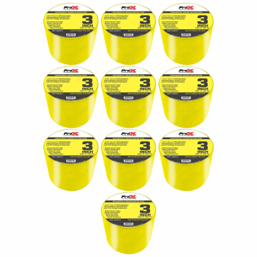 ProX XGF-360FLY 180FT 3" Commercial Grade Fluorescent Yellow Gaffer Tape 10 Package