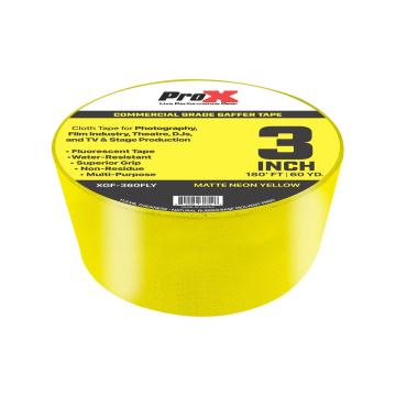ProX XGF-360FLY 3" Commercial Grade Fluorescent Gaffer Tape 180FT 60YD - Yellow