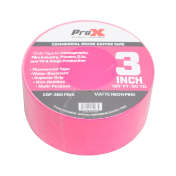ProX XGF-360PINK 3" 180FT 60YD Pink Commercial Grade Gaffer Tape AV Pros Choice Non-Residue