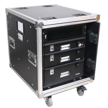 ProX XS-12USLAM24 12U 24" Deep Vertical Rack to Rack Shock Mount Case with 2 Sliding Slam Doors & 4" Caster Wheels