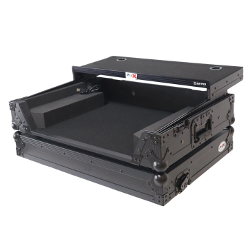 ProX XS-MIXON8 LTBL LED ATA Flight Style Road Case for Reloop Mixon 8 Pro DJ Controller with Laptop Shelf & LED - Black Finish