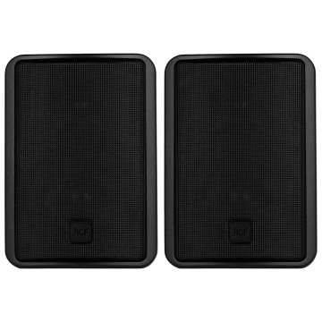 RCF MR 40T Pair of Passive 160W 4" Two-Way Bass Reflex Speakers with Line Transformer - Black