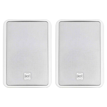 RCF MR 40T W Pair of Passive 160W 4" Two-Way Bass Reflex Speakers with Line Transformer - White