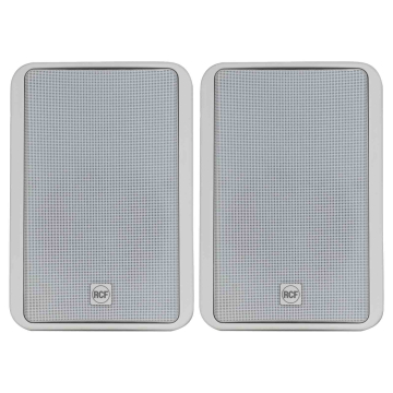 RCF MR 50T W Pair of Passive 240W 5" Two-Way Bass Reflex Speakers with Line Transformer - White