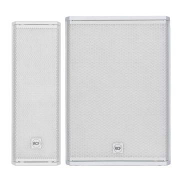 RCF NXL 14-A W Compact Active Point Source Column Speaker White with 15" Subwoofer Package