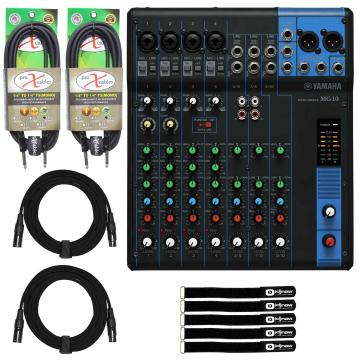 Yamaha MG10 10-Input Stereo Mixer with Mics Pack | IDJNOW