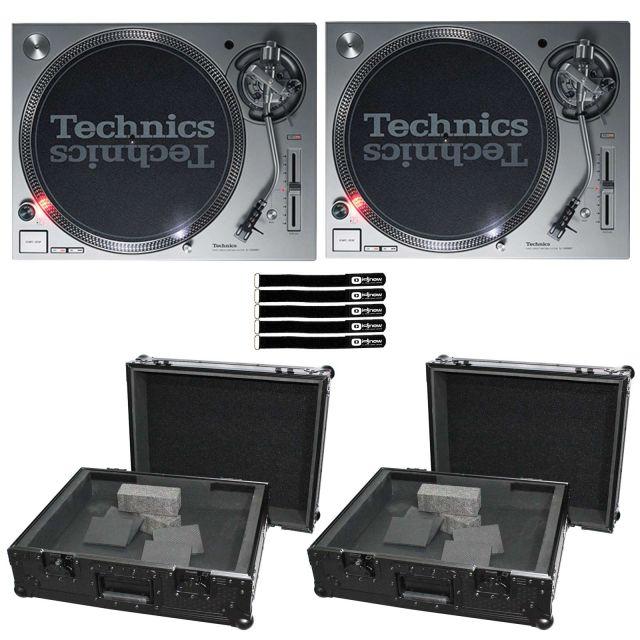 2x Technics SL-1200MK7-S Turntables & Black Cases | IDJNOW