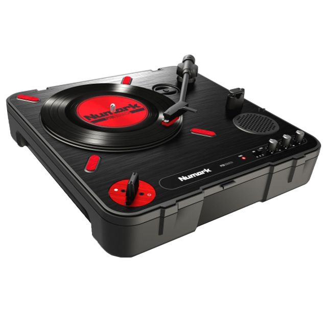 Numark PT01 Scratch Portable Turntable with HF150 Collapsible DJ Headphones  Package