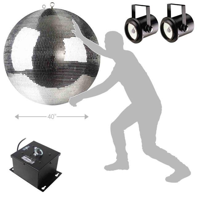 ProX MB-12 - 12 Mirror Ball with ABS Core and 0.4 Glass Mirror Tiles